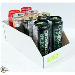 BOX OF 8 ASSORTED ENERGY DRINKS