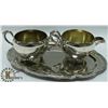 Image 1 : SILVER PLATE CREAM AND SUGAR SET.
