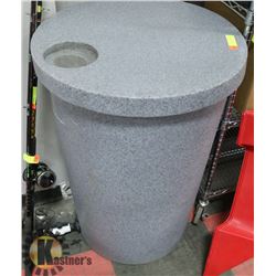 45 GALLON RAIN BARREL WITH LID AND DRAIN, GREY