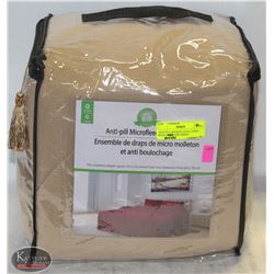 ANTI PILL MICROFLEECE CAMEL BEIGE QUEEN SIZE SHEET