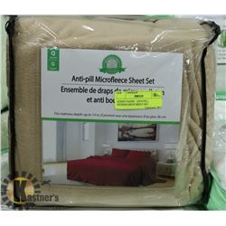 ANTI PILL MICROFLEECE TAUPE QUEEN SIZE SHEET