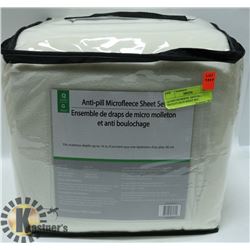 QUEEN OFFWHITE  ANTI-PILL MICROFLEECE SHEET SET