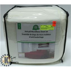 ANTI PILL MICROFLEECE OFF WHITE QUEEN SIZE SHEET