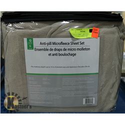 QUEEN LT GREY  ANTI-PILL MICROFLEECE SHEET SET