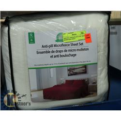 ANTI PILL MICROFLEECE OFF WHITE QUEEN SIZE SHEET