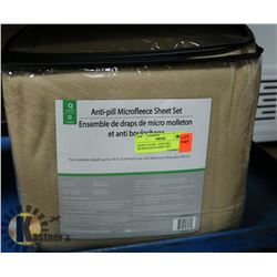 QUEEN TAUPE   ANTI-PILL MICROFLEECE SHEET SET