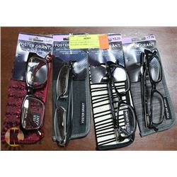 SET OF 4 FOSTER GRANT 3.25 READING GLASSES, ASST