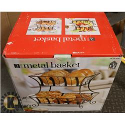 NEW MESA 2 TIER METAL CENTERPIECE DISH