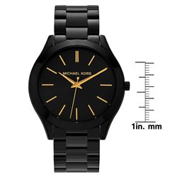 NEW MICHAEL KORS BLACK DIAL ION-PLATED. MSRP $279