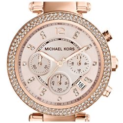 NEW MICHAEL KORS PARKER TRIPLE CHRONO MSRP $385