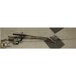 LOT OF 4 ASSORTED FISHING RODS WITH REELS