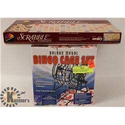 COMPLETE SET REGULAR SIZE SCRABBLE AND BINGO SET