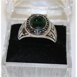MENS GREEN STONE RING SIZE 12