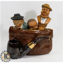1950'S PIPE TOBACCO HOLDER WITH THREE FIGURAL