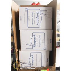BOX OF KINPACK DRINKING STRAWS SPOON WRAPPED