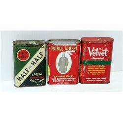 LOT OF THREE ANTIQUE POCKET TOBACCO TINS