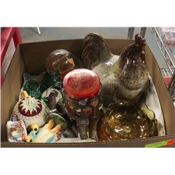 LARGE BOX WITH COLLECTIBLES - CHICKEN