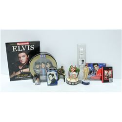 BOXES OF ELVIS COLLECTIBLES INCL. NEW ELVIS