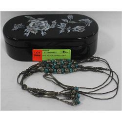 DECORATIVE BLACK JEWELLERY BOX