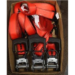 BOX W/ 4 NEW SNAP-ON RATCHET STRAPS  -