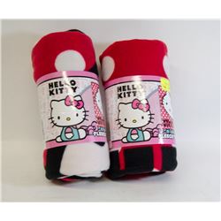 LOT OF 2 HELLO KITTY FLEECE THROW BLANKETS