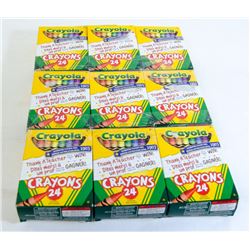 LOT OF 9 CRAYOLA CRAYONS, PACKS OF 24