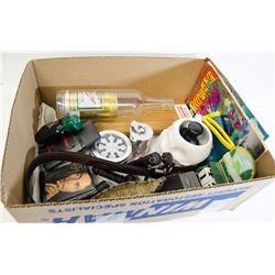 BOX W/VARIOUS ITEMS INCL. COMIC BOOKS,