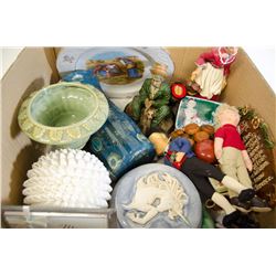 LARGE BOX OF COLLECTIBLES, VINTAGE AND