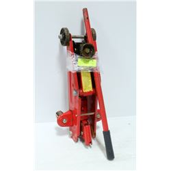 RED METAL HYDRAULIC FLOOR JACK WITH