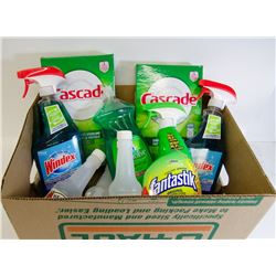 BOX OF CLEANERS, CASCADE, WINDEX & MORE