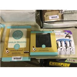 Charlie Banana Diaper Pail, Wet Bag, and Stroller Clips Lot of 3