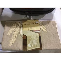 Gathered Pumpkin Table Runner (14" x 72")