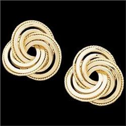  14K Gold Earrings Lovers Knot Design #839026