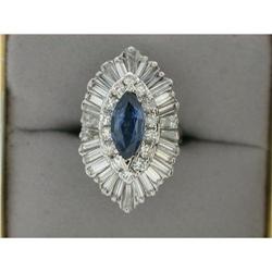 PLATINUM Ring SAPPHIRE  DIAMONDS 2.25 CTS! #839037