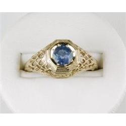Antique  Filigree Ring SAPPHIRE .75 CTS! #839038