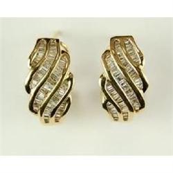 18K Gold Earrings  DIAMONDS .90 CTS! ! #839039