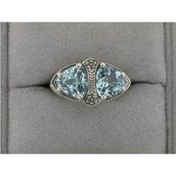  Antique Style FILIGREE Ring BLUE TOPAZ #839052