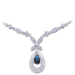 WhiteGold SAPPHIRE DIAMOND Necklace #839056