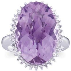 14k Ring AMETHYST 8 CTS! w DIAMONDS #839057