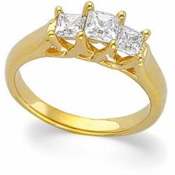  14k Wedding Band 3 PRINCESS CUT DIAMONDS #839061