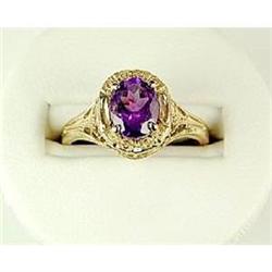 Antique WhiteGold Ring AMETHYST 1 CT! #839062