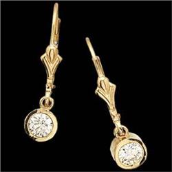 14k Gold Dangle Earrings DIAMOND .50 CTS!  #839066
