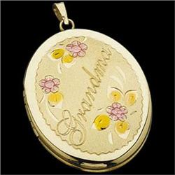 14k GOLD LOCKET Engraved GRANDMA  #839072