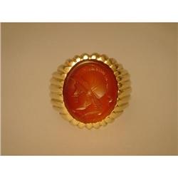 Ring  18ct.  Carved  Cornelia  Stone #834551