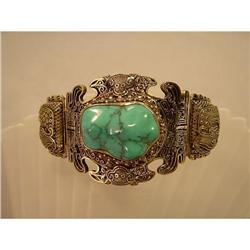 Bangle  Silver  Gilt  and  Turquoise  Chinese  #834558