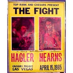 Leroy Neiman Autog'd Fight Poster Hearns/Hagler #834570