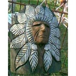 Folk Art Indian Chief Sculpture Garden #856965