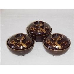 Japanese Lacquer  Rice Bowls Sku1980 #856980