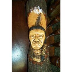 Hand Carved Indian Bust By R. Hathaway #880137