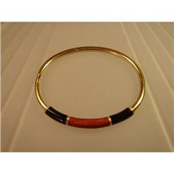 Bangle  14ct.  Gold  with  Black  and  Brown  #880154